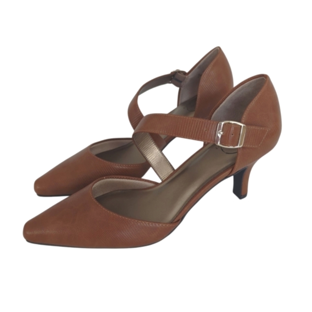 Life Stride Kamala Simply Comfort Faux Leather Pumps 9.5M Brown - Picture 2 of 16
